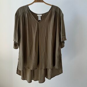 H&M Olive Green Flowy Blouse